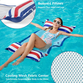 Jasonwell soft-mesh-center pool float keeps you cool with comfortable support.
