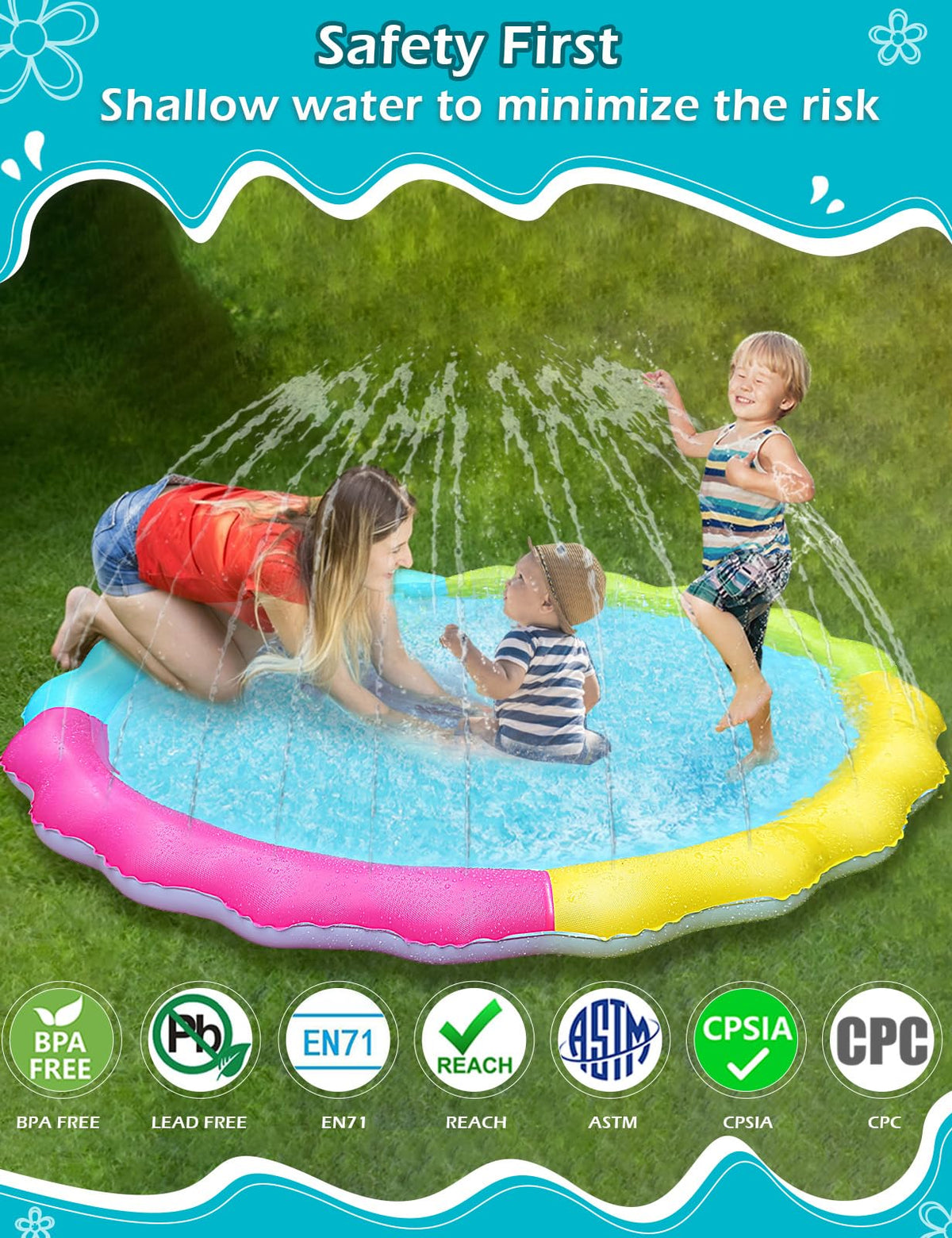 Jasonwell Splash Pad Sprinkler helps dogs cool off on a sunny day