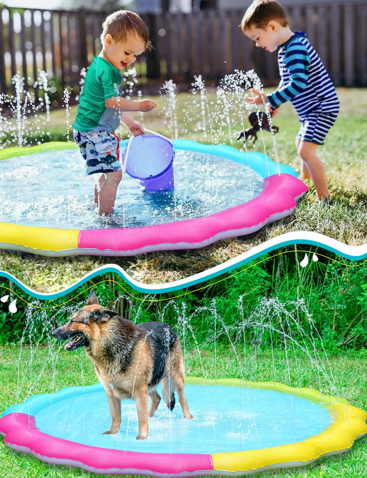 Jasonwell splash pad features thick, durable vinyl for lasting summer fun.