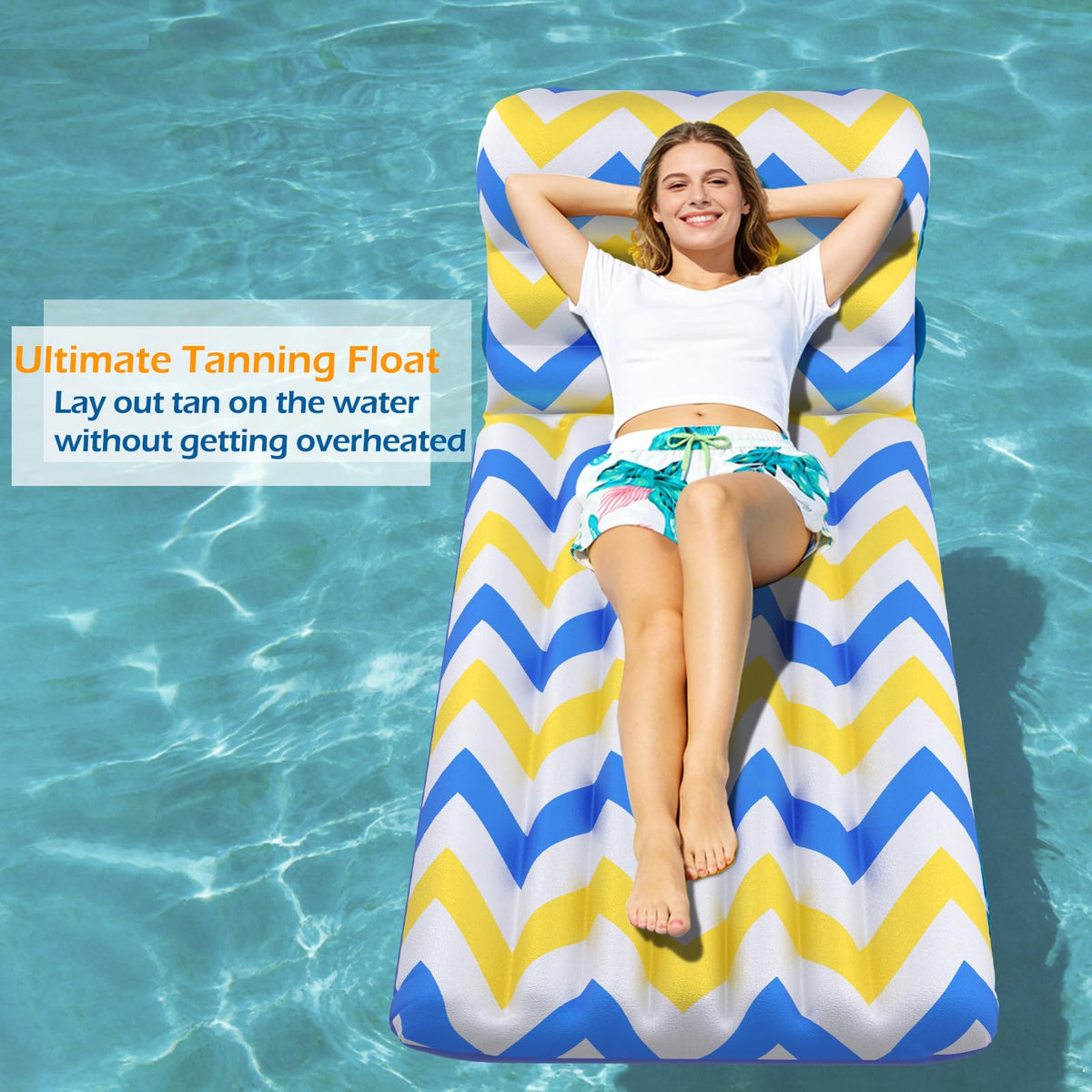 Jasonwell stable floating relaxation with extra support for hours of pool enjoyment.