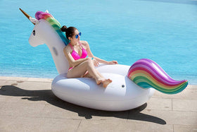 Jasonwell unicorn pool float as a colorful summer party centerpiece