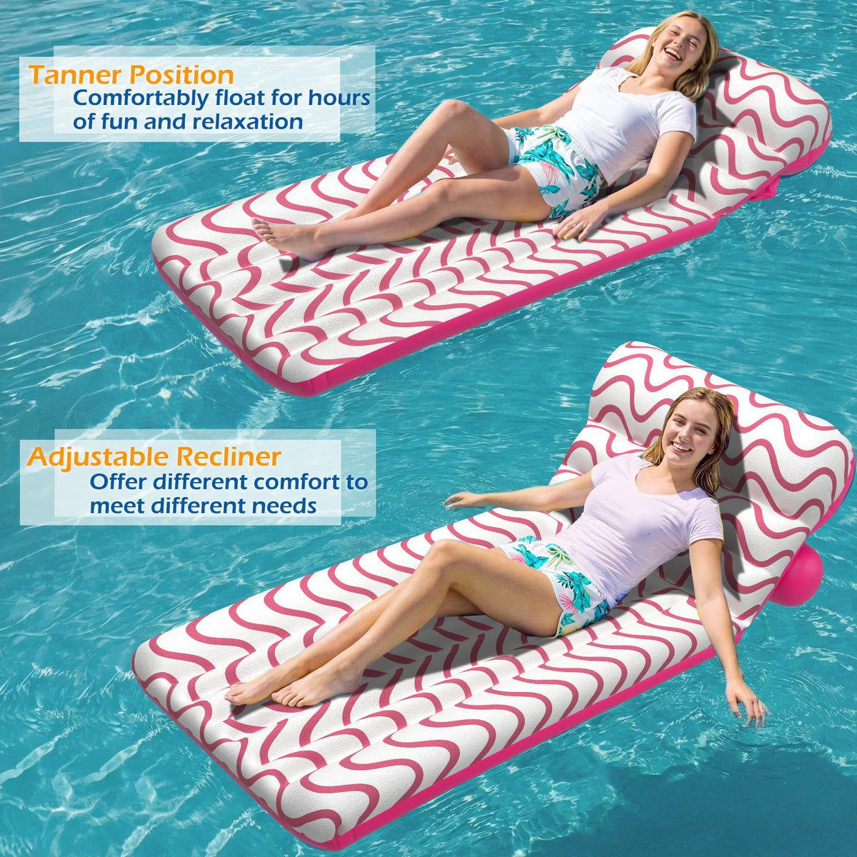 Jasonwell tan-friendly position allows comfortable sunbathing on the float.