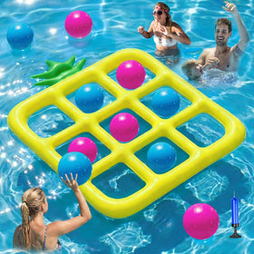 Jasonwell Tic Tac Toe board yellow floating in pool for family fun and social play