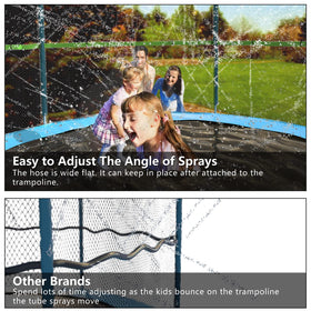 Jasonwell trampoline sprinkler cooling effect lowers surface temperature for refreshing play