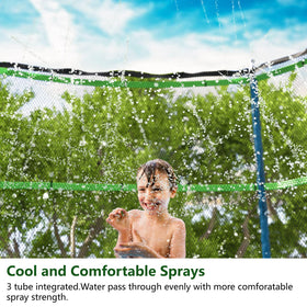 Jasonwell trampoline sprinkler kids playing enjoy water mist and laughter