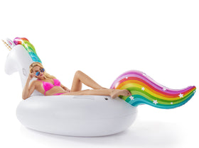 Jasonwell Unicorn Pool Float with fast valves speeds up inflation for more playtime.