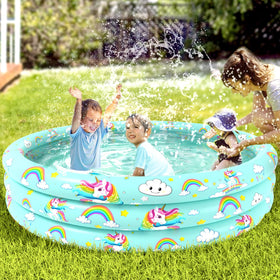 Jasonwell Unicorn Pool kids playing demonstrates versatile design for cooling off