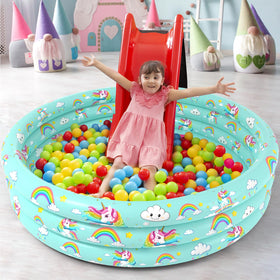 Jasonwell Unicorn Pool is easy to store when deflated for compact storage