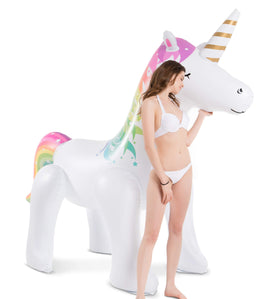 Jasonwell Unicorn Sprinkler backyard party centerpiece for kids.