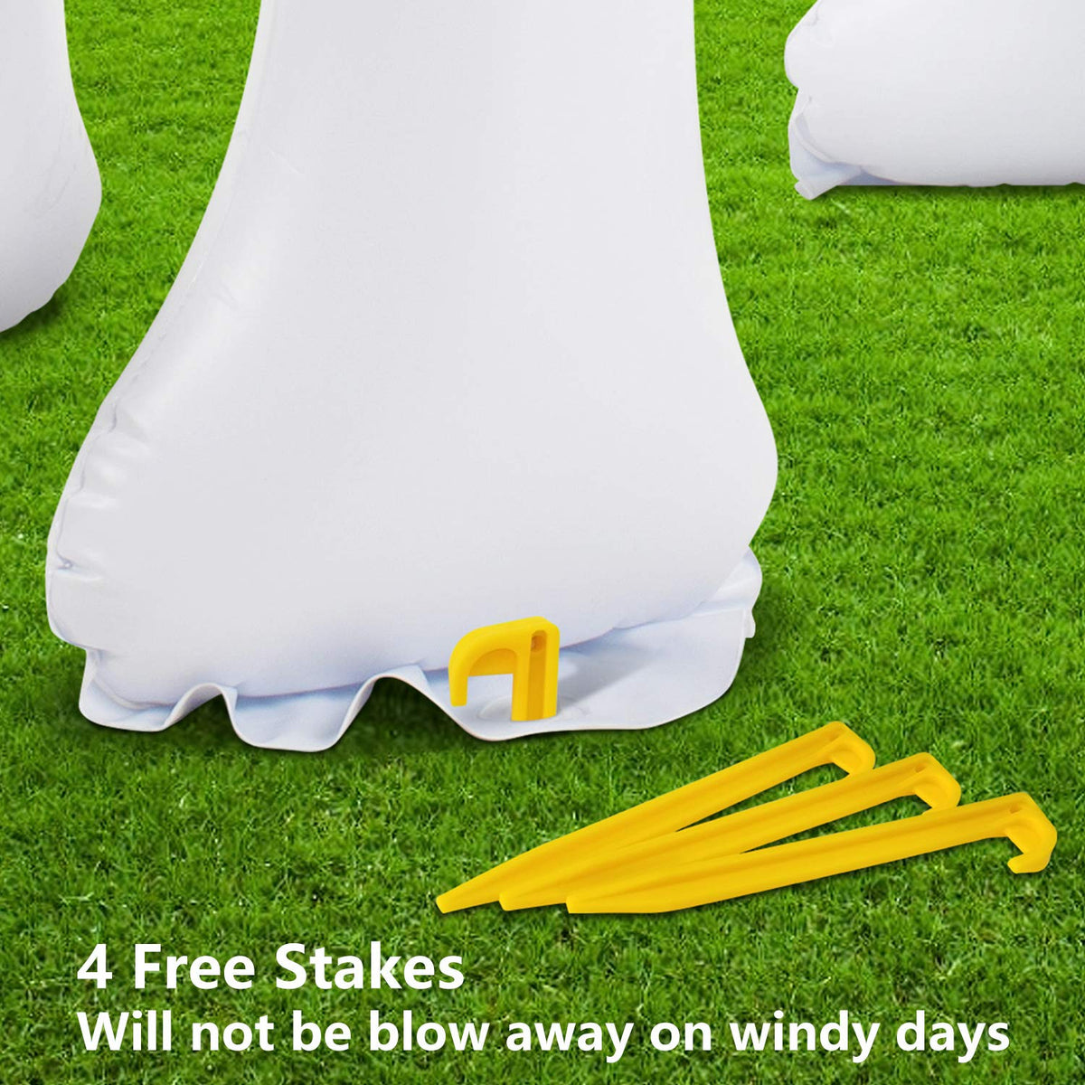 Jasonwell Unicorn Sprinkler inflated setup with easy hose connection.