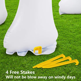 Jasonwell Unicorn Sprinkler inflated setup with easy hose connection.