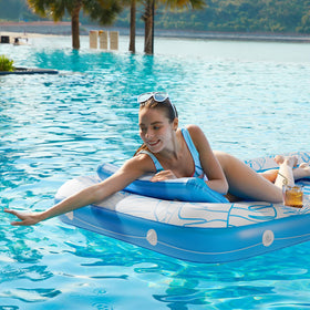 Jasonwell water-filled tanning float with ribbed air cushion for comfort.