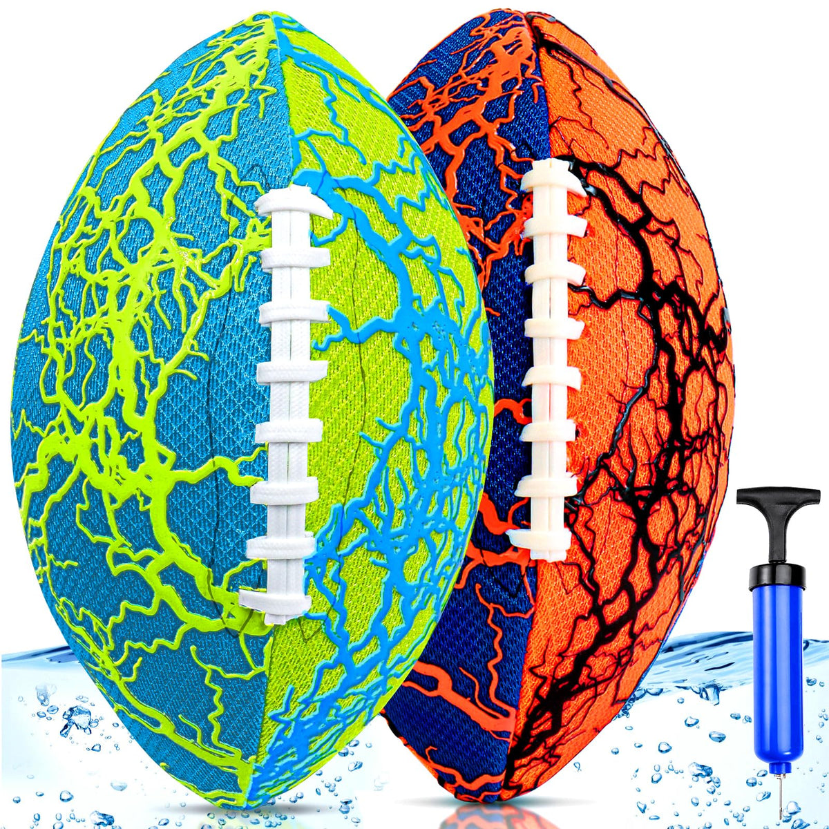 Jasonwell water football 2-pack, front view ready for pool play.