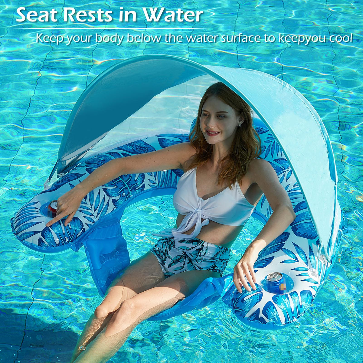 Water-seat layout helps keep the user cool while floating