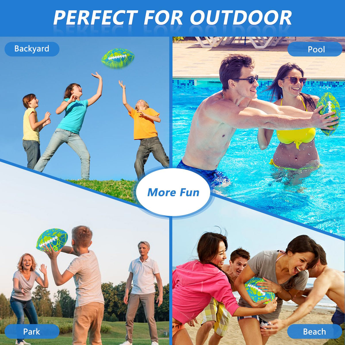 Jasonwell waterproof football shows soft fabric surface for comfortable play.