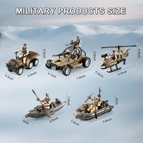 JASSKKBO 86-In-1 army base helicopter brings aerial action to life during pretend missions