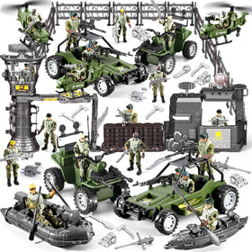 JASSKKBO 87-in-1 army base for immersive play and vehicle docking.