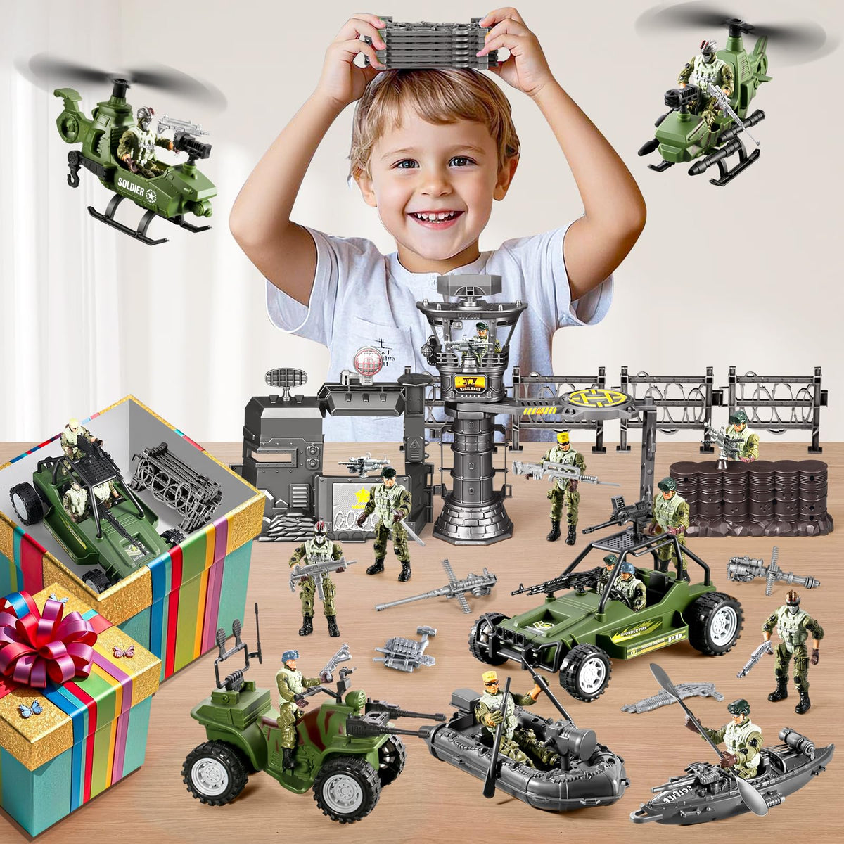 JASSKKBO army men figures for poseable action and storytelling.
