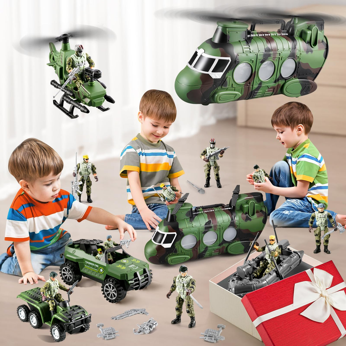 JASSKKBO army toy set packaging for gift-ready presentation