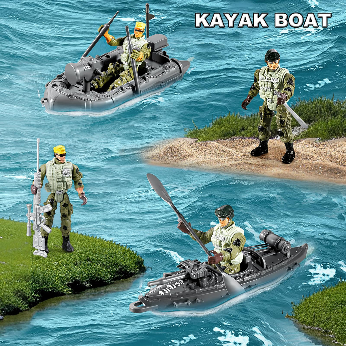 JASSKKBO kayak boat duo for water-themed adventures and cooperative play