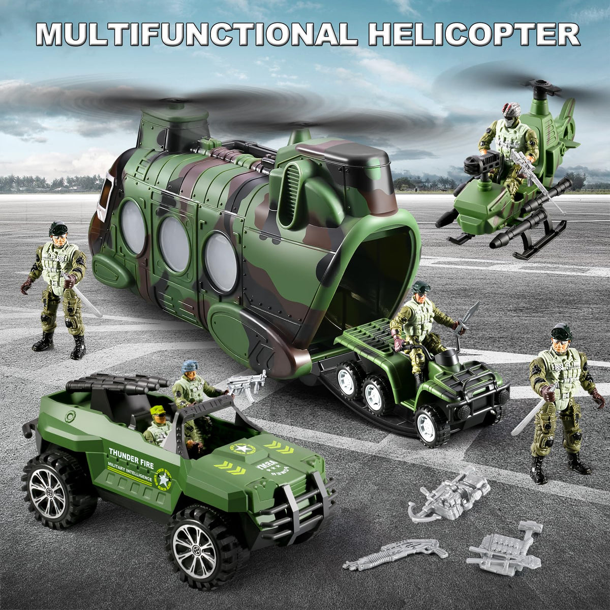 JASSKKBO military motorcycle toy for action-packed pretend play and balance