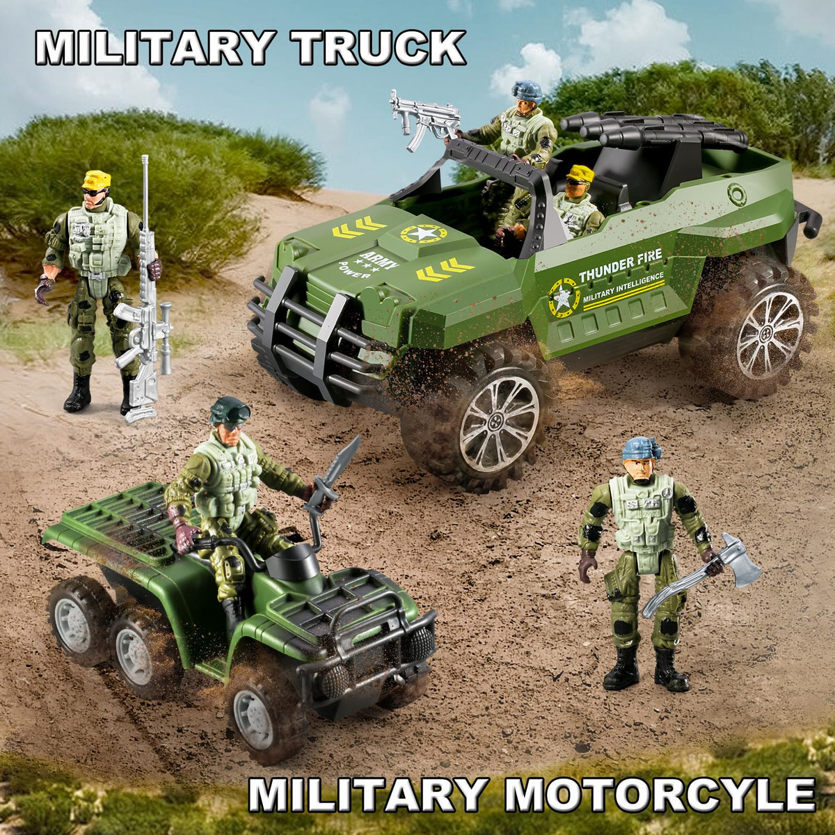 JASSKKBO military truck toy for storytelling and role play