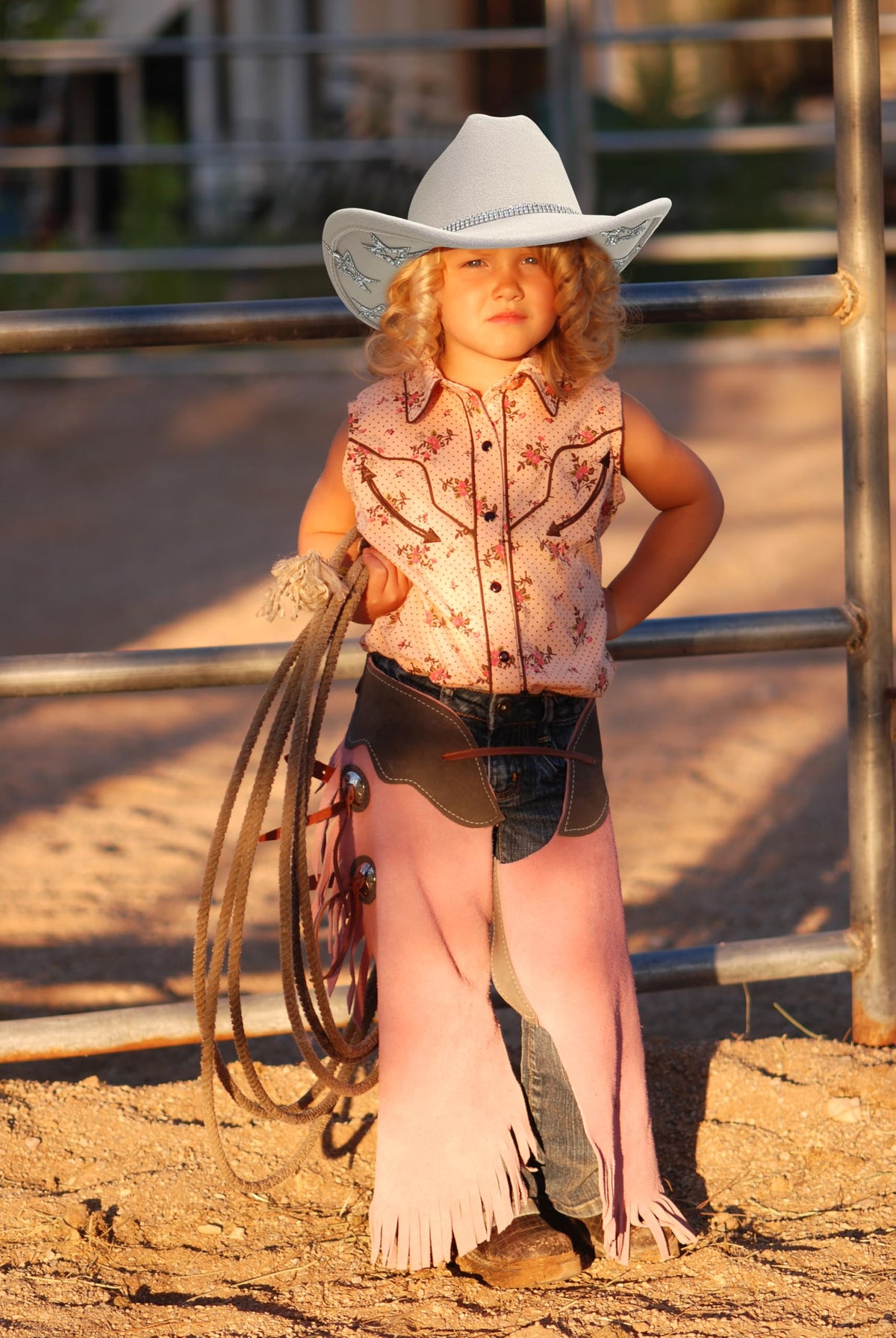 Jastore Kids Cowgirl Hat bright light pink color for kids