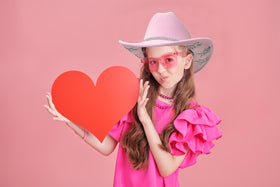Jastore Kids Cowgirl Hat adjustable drawstring close-up for comfort