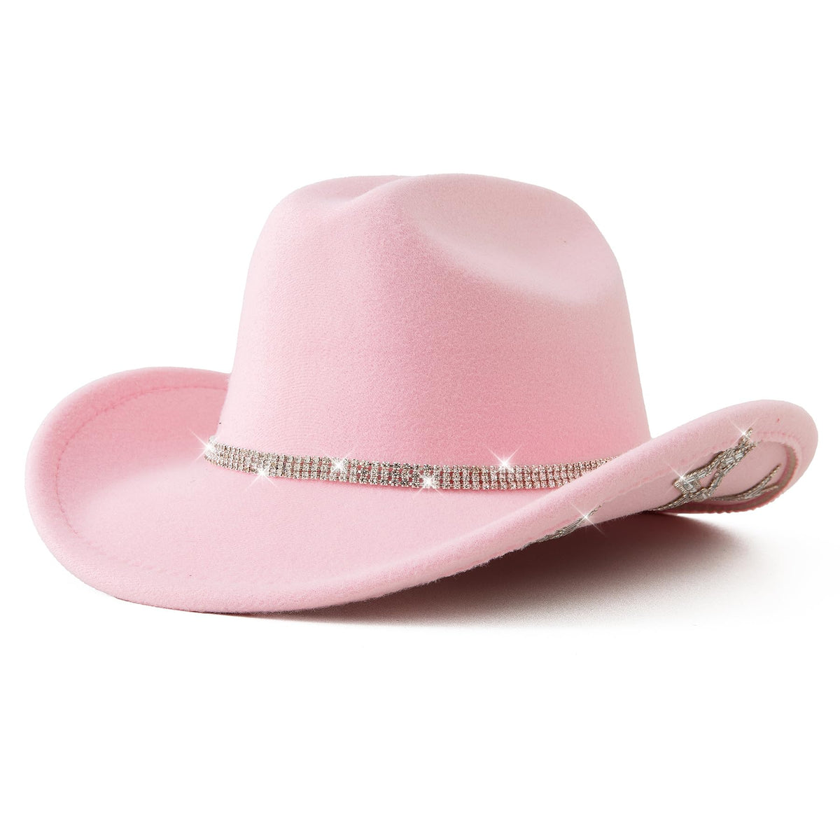 Jastore Kids Cowgirl Hat side view with glitter accents for parties