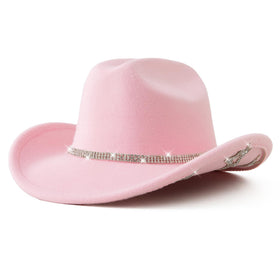 Jastore Kids Cowgirl Hat side view with glitter accents for parties