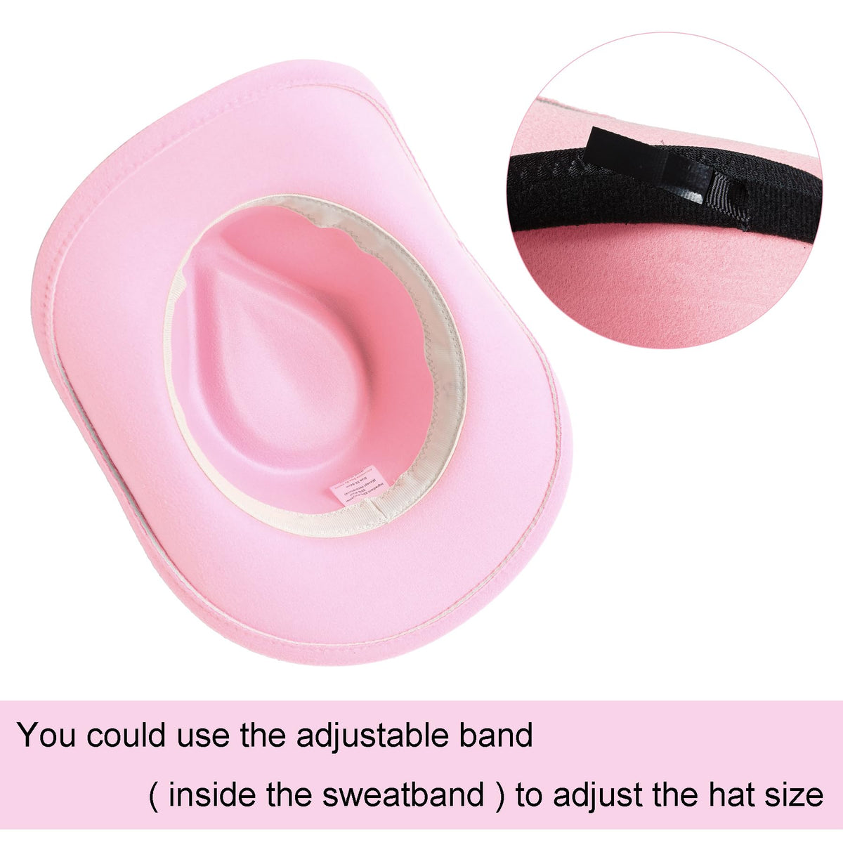 Jastore kids western cowboy hat in light pink for girls and boys at events.