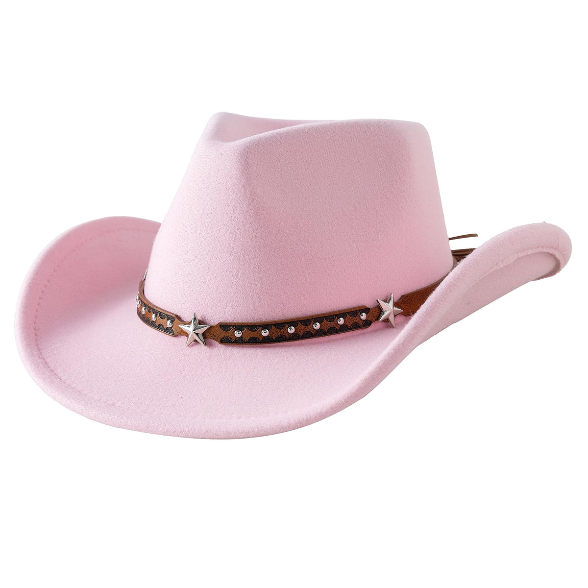 Jastore kids wide-brim western hat side view showing adjustable drawstring for secure wear