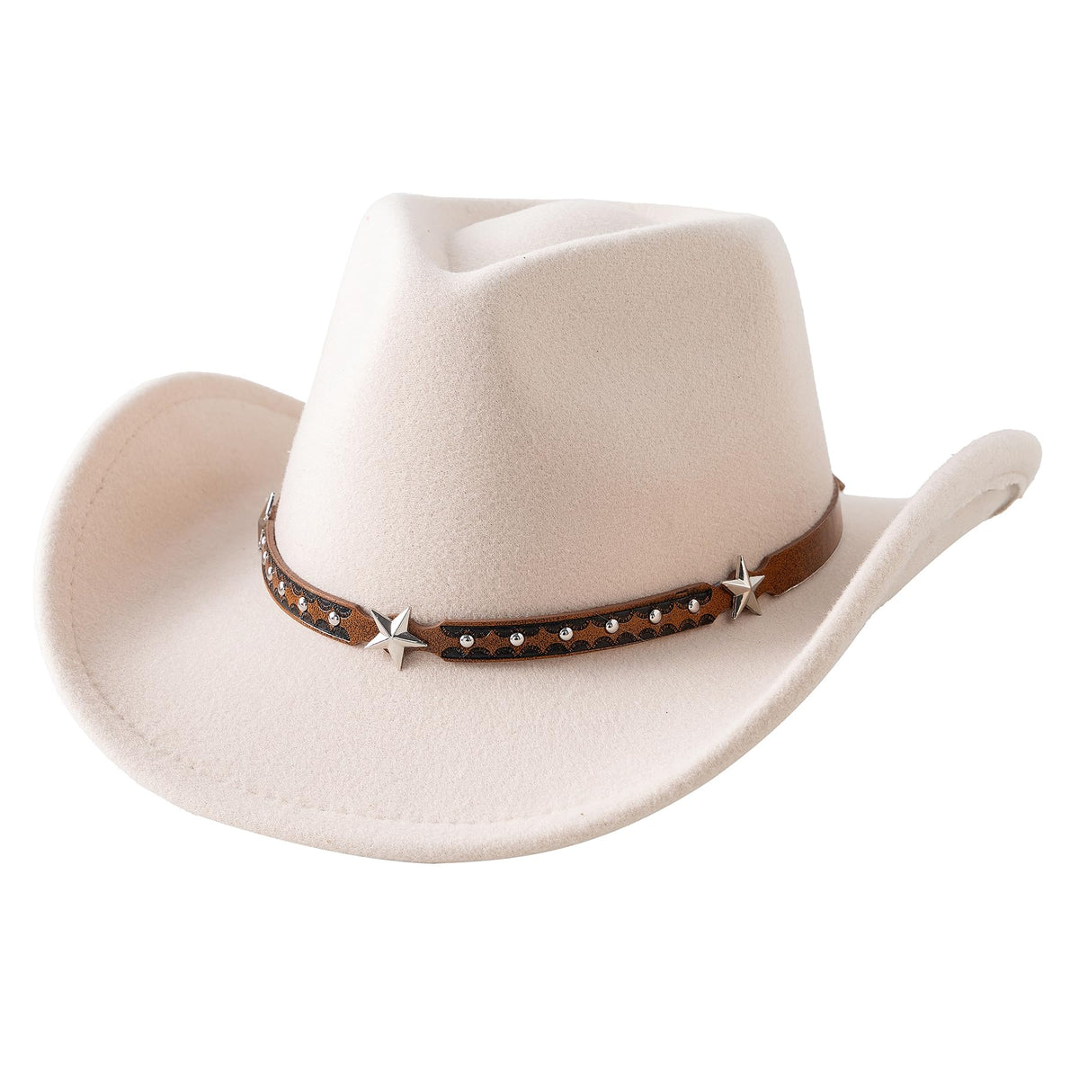 Jastore toddler cowboy hat beige front view, sun protection for outdoor play.