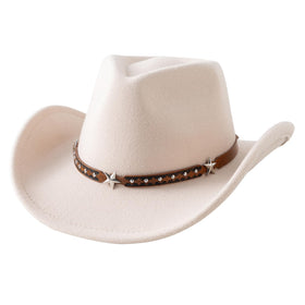 Jastore toddler cowboy hat beige front view, sun protection for outdoor play.