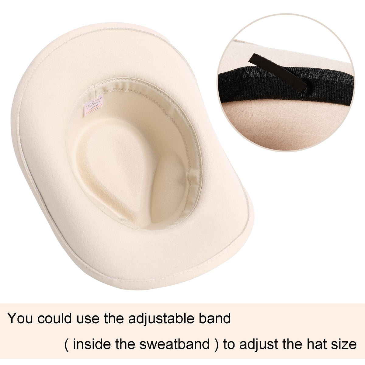 Jastore toddler cowboy hat beige top view, keeps its shape during active wear.