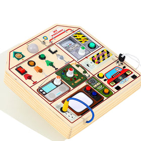 JAUNTY Busy Board car driving activity supports problem solving and hand eye coordination