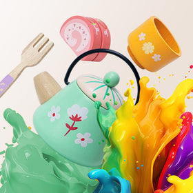 JAUNTY Colorful food and utensil sets for color recognition
