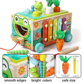 JAUNTY Toddler wooden Montessori fishing rod adds interactive learning