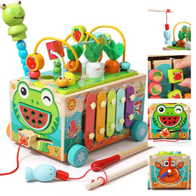 JAUNTY Toddler wooden Montessori frog promotes fine motor play