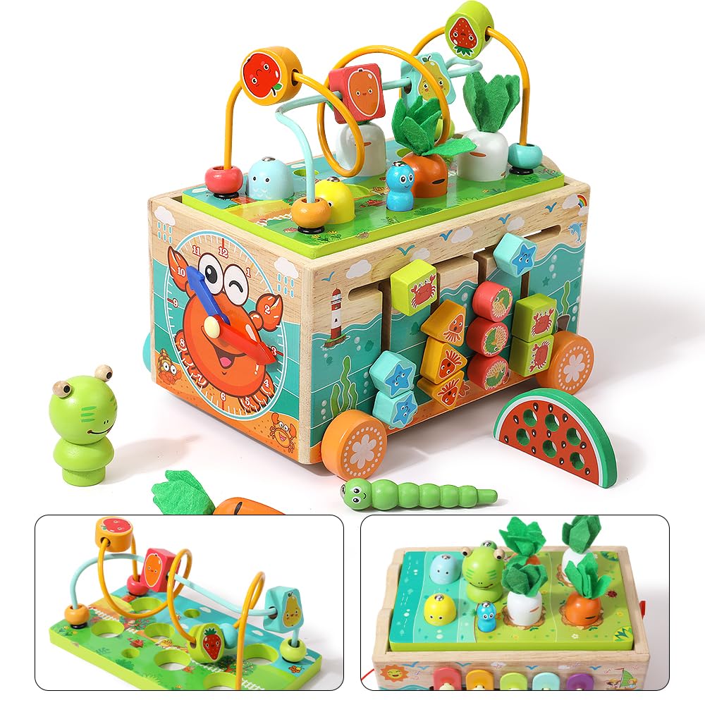 JAUNTY Toddler wooden Montessori radishes boost color recognition play