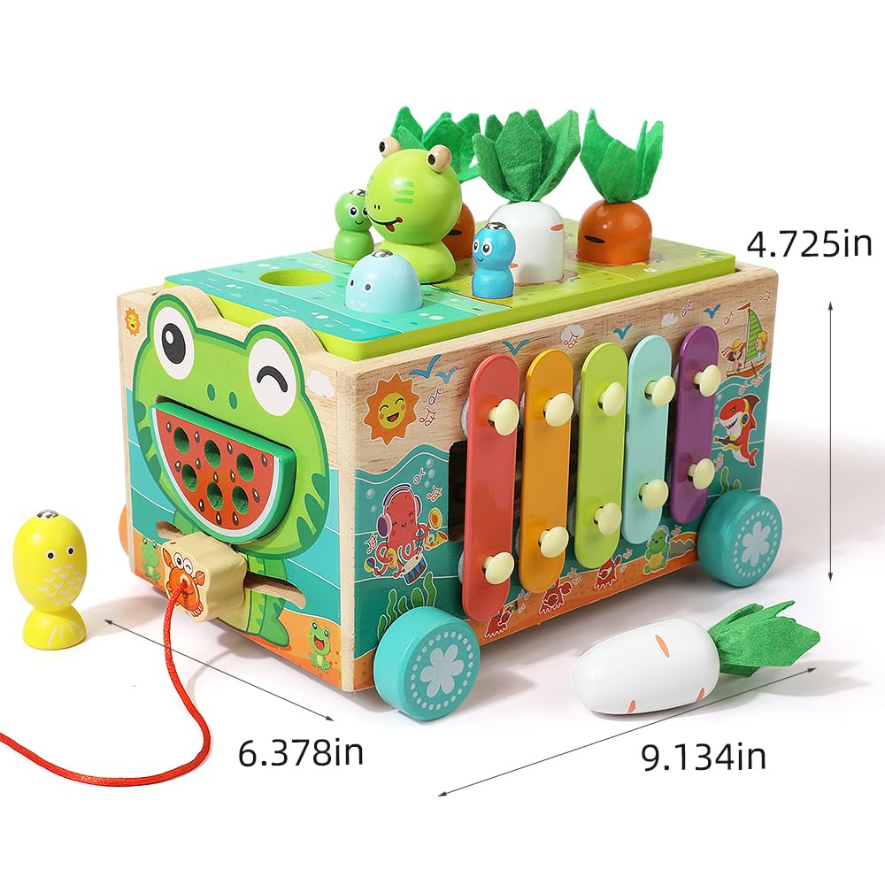 JAUNTY Toddler wooden Montessori xylophone creates gentle musical exploration