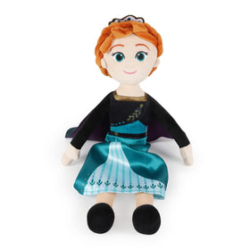 Anna plush face with embroidered smile for a friendly character.