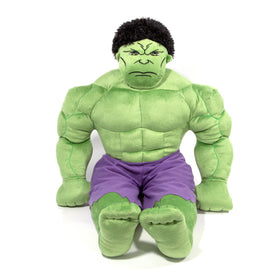 Jay Franco Avengers Hulk Pillow Buddy on a bed for cozy bedtime comfort.