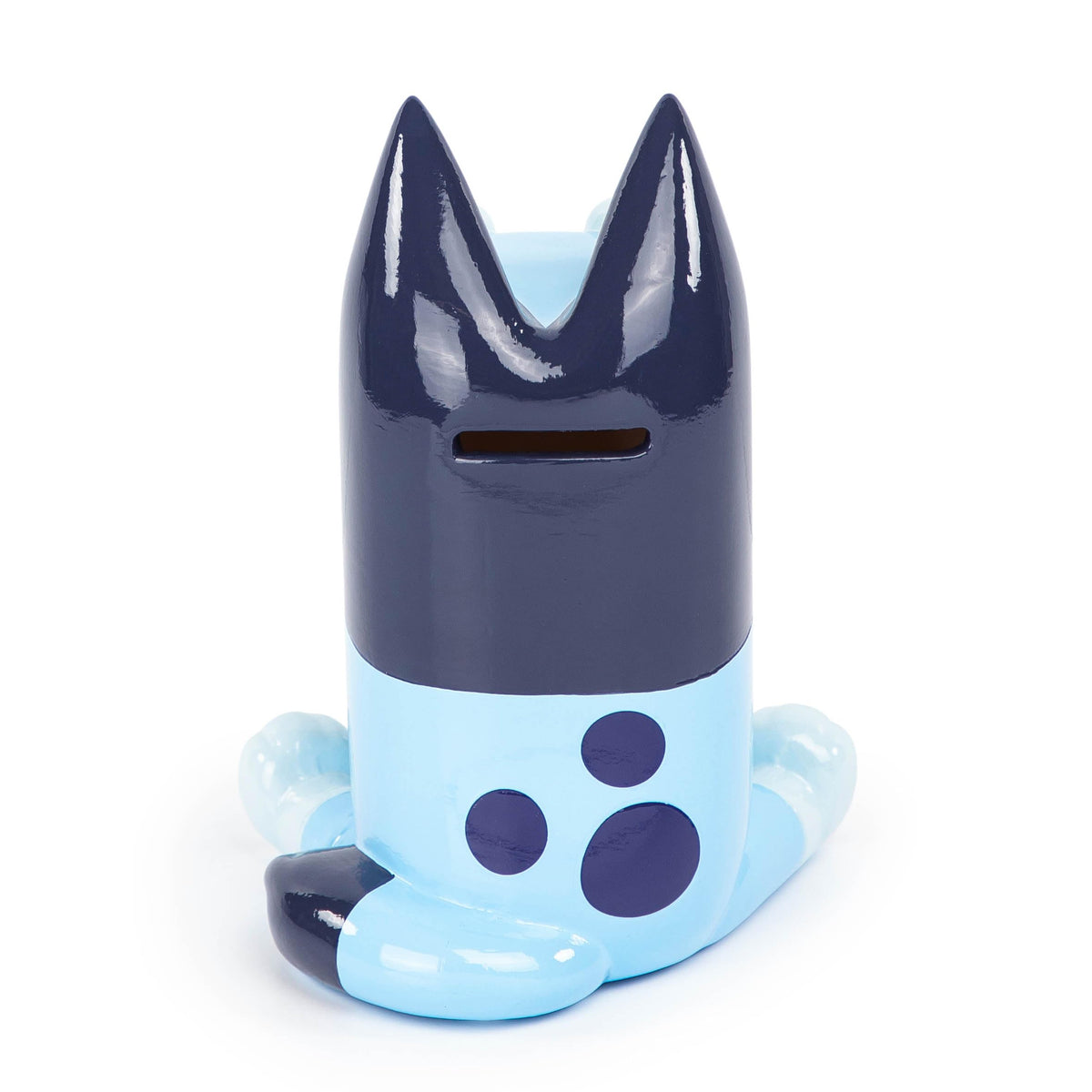 Jay Franco Bluey piggy bank, gift-ready packaging nearby.
