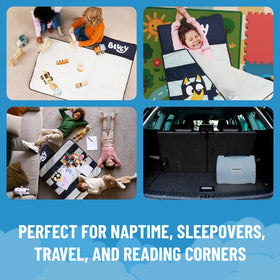 Jay Franco Bluey nap mat surface offers soft microfiber for gentle skin