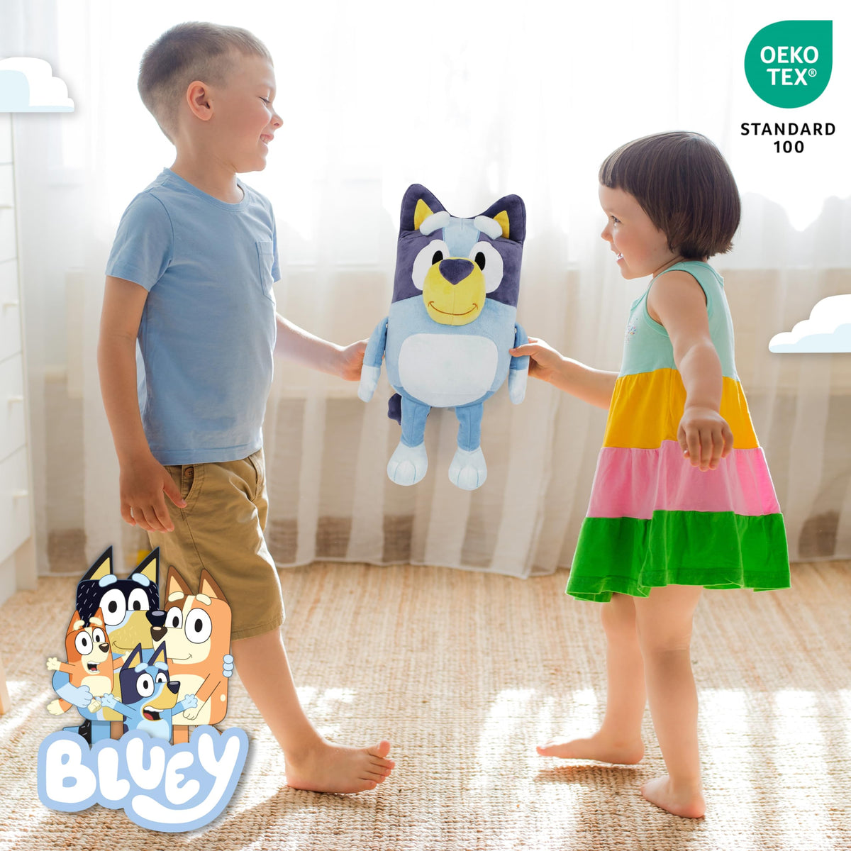 Jay Franco Bluey Pillow Buddy 19in packaging-ready for gifting