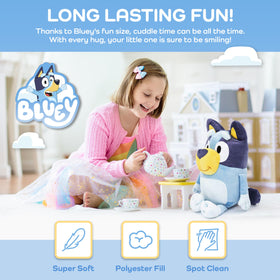 Jay Franco Bluey Pillow Buddy 19in with-child ready for cuddling at home