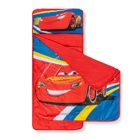 Built-in blanket on the Jay Franco Cars nap mat measures 34x35 inches for warmth.