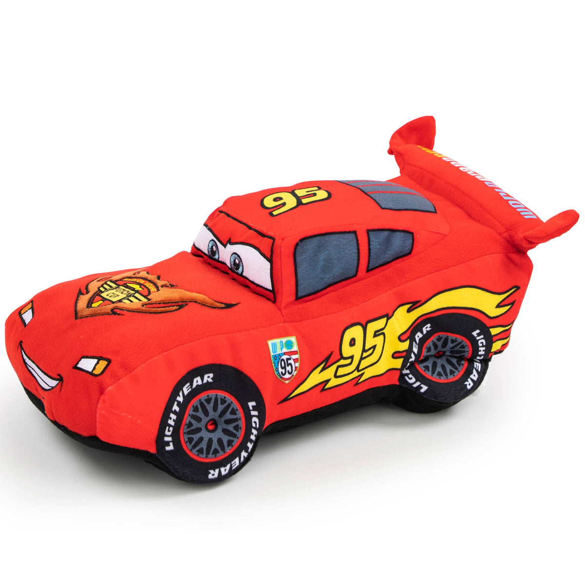 Jay Franco Lightning McQueen pillow buddy offers cuddly bedtime companion for kids.