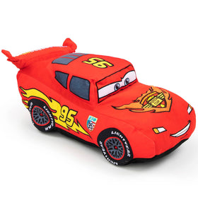 Jay Franco Cars plush Lightning McQueen pillow pal in 19 inches provides cozy support for travel and play.